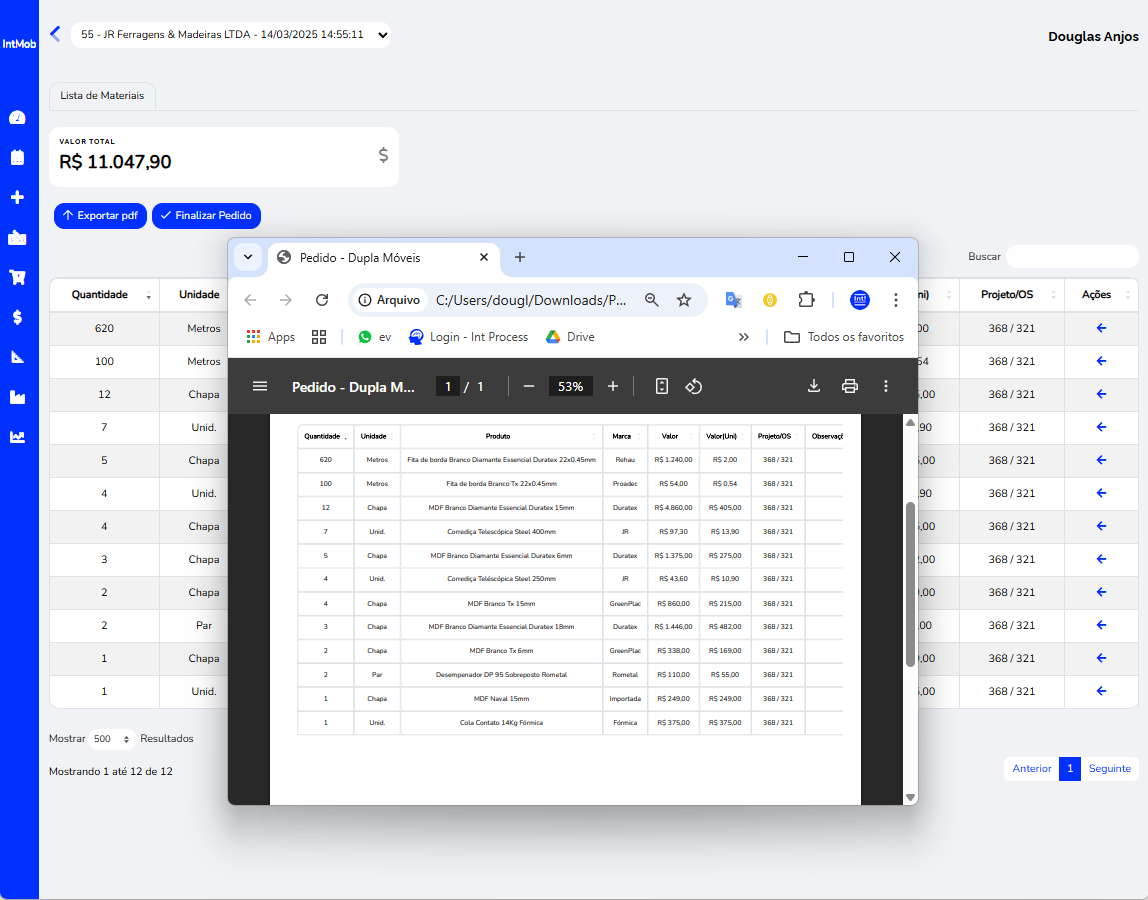 Gerenciamento de Compras